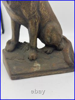 Antique Hubley singed german shepherd dog door stop book ends pair original #275 Antique Hubley singed german shepherd dog door stop book ends pair original #275