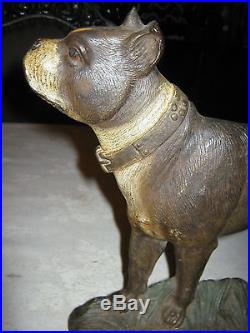 Antique Huge Bradley & Hubbard Boston Terrier Dog Art Statue Doorstop B&h Door