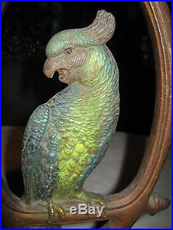 Antique Huge Bradley & Hubbard Parrot Bird Art Statue Cast Iron Doorstop B&h 15#