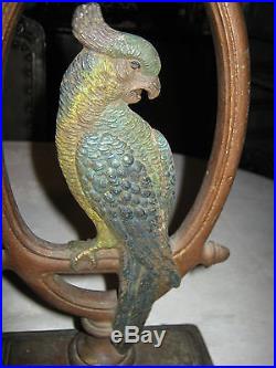Antique Huge Bradley & Hubbard Parrot Bird Art Statue Cast Iron Doorstop B&h 15#