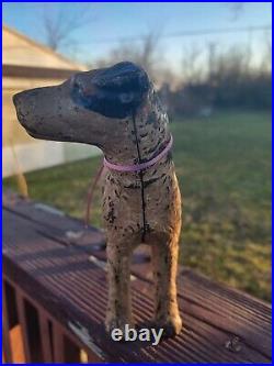 Antique Huge Hubley Fox Terrier Cast Iron Dog Art Statue Sculpture Home Doorstop