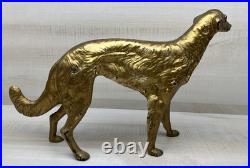 Antique Iron Door Stop Dog Whippet Greyhound Wolfhound Hubley Style Cast Iron