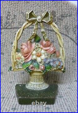 Antique Judd No. 1259 Flower Basket Cast Iron Doorstop
