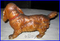 Antique Large Hubley Cocker Spaniel Dog Cast Iron Doorstop Garden Yard Statue