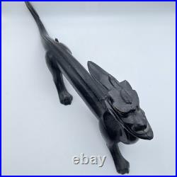 Antique Late Qing Dynasty Chinese Cast Iron Dragon Statue Doorstop Black Bookend