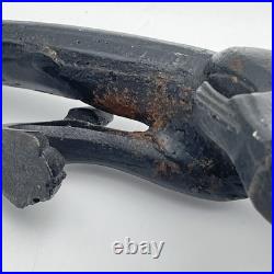 Antique Late Qing Dynasty Chinese Cast Iron Dragon Statue Doorstop Black Bookend