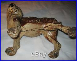 Antique Left Facing 10 Hubley Lg. Boston Terrier Cast Iron Dog Door Doorstop