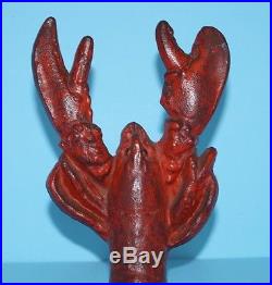 Antique Lobster Cast Iron Metal Art Figural Doorstop Nauctical