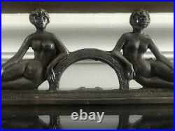 Antique Lovely Vintage Art Deco Cast Iron Bookends Doorstops Two Naked Ladies