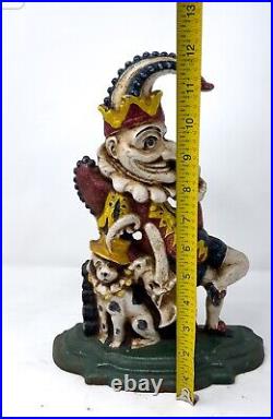 Antique MR PUNCH 1880'S VICTORIAN CAST IRON DOOR STOP (PUNCH & JUDY) 19th Cent