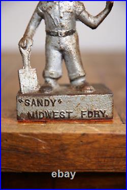 Antique Mining Miner door stop cast iron industrial figure paper weight vintage Antique Mining Miner door stop cast iron industrial figure paper weight vintage