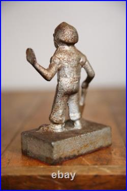 Antique Mining Miner door stop cast iron industrial figure paper weight vintage Antique Mining Miner door stop cast iron industrial figure paper weight vintage