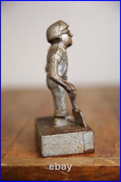 Antique Mining Miner door stop cast iron industrial figure paper weight vintage Antique Mining Miner door stop cast iron industrial figure paper weight vintage