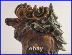 Antique Moose In Forest Cast Iron Doorstop Andirondack Cabin Wildlife Folk Art Antique Moose In Forest Cast Iron Doorstop Andirondack Cabin Wildlife Folk Art