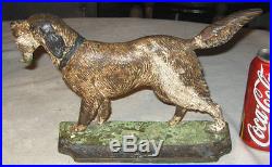 Antique National Foundry Cast Iron Hunting Dog Decoy Art Statue Doorstop Gun