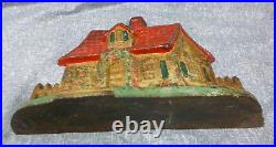 Antique National Foundry Cottage with Picket Fence Cast Iron Door Stop
