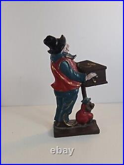 Antique Organ Grinder Monkey Cast Iron Figural Door Stop Decorative Art Statue