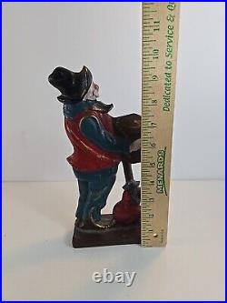 Antique Organ Grinder Monkey Cast Iron Figural Door Stop Decorative Art Statue