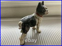 Antique Original HUBLEY Cast Iron Boston Terrier Dog Child's Toy Doorstop