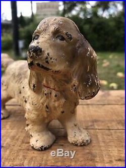 Antique Original HUBLEY Cast Iron Spaniel Dog Figurine Door Stop Decor 7