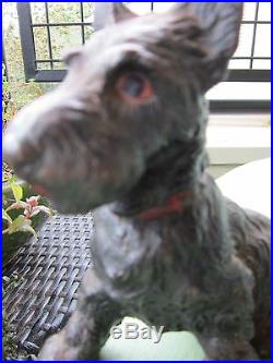 Antique Original Hubley Black Cast Iron Scottie Dog Art Statue Doorstop