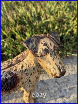 Antique Original Painted Short Hair Terrier Hubley Dog Cast Iron Door Stop Antique Original Painted Short Hair Terrier Hubley Dog Cast Iron Door Stop