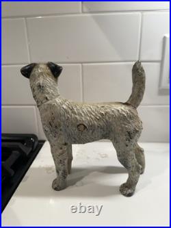 Antique Original Painted Short Hair Terrier Hubley Dog Cast Iron Door Stop Antique Original Painted Short Hair Terrier Hubley Dog Cast Iron Door Stop