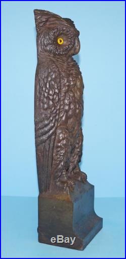 Antique Oversize Owl On Pedestal Cast Iron B&h Doorstop Bradley & Hubbard