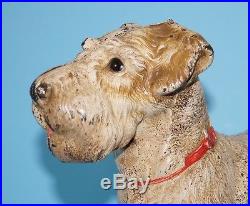 Antique Oversized Sealyham Dog Cast Iron Hubley Doorstop Terrier Dog