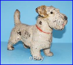Antique Oversized Sealyham Dog Cast Iron Hubley Doorstop Terrier Dog