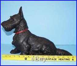 Antique Oversized Sitting Scottie Dog Cast Iron Figural Statue Hubley Doorstop