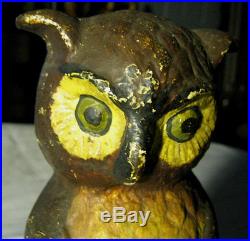 Antique Owl Book Doorstop Eastern Spec. Co Cast Iron Statue Sculpture Hubley USA
