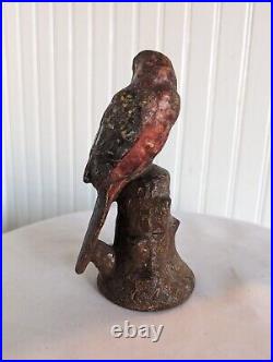 Antique PARROT Cast Iron Figural Perched Bird Doorstop Decorative Statue Antique PARROT Cast Iron Figural Perched Bird Doorstop Decorative Statue