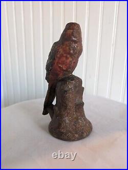 Antique PARROT Cast Iron Figural Perched Bird Doorstop Decorative Statue Antique PARROT Cast Iron Figural Perched Bird Doorstop Decorative Statue