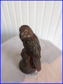 Antique PARROT Cast Iron Figural Perched Bird Doorstop Decorative Statue Antique PARROT Cast Iron Figural Perched Bird Doorstop Decorative Statue