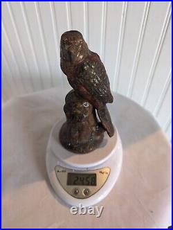 Antique PARROT Cast Iron Figural Perched Bird Doorstop Decorative Statue Antique PARROT Cast Iron Figural Perched Bird Doorstop Decorative Statue
