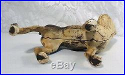 Antique Paint Full Body Cast Iron Boston Terrier Dog Door Stop Vintage No Screw