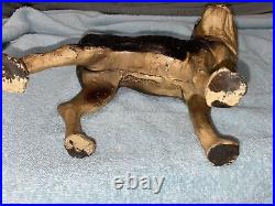 Antique Painted Cast Iron Boxer/Boston Terrier/French Bulldog Doorstop 9 High