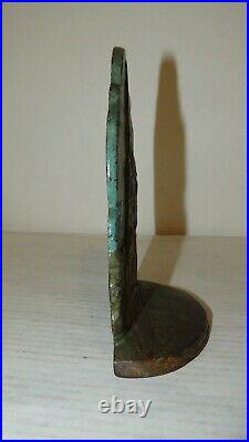 Antique Painted Cast Iron Church Doorstop Signed R. O. Wood