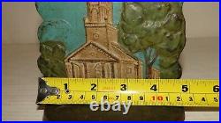 Antique Painted Cast Iron Church Doorstop Signed R. O. Wood