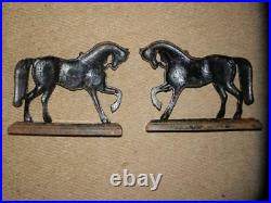 Antique Pair Of Victorian Cast Iron Shire Horses. Door Stops. Fire Ornaments