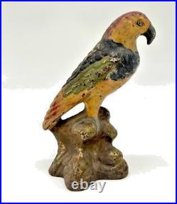 Antique Parrot Cockatoo Cast Iron Doorstop Door Stop