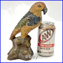 Antique Parrot Cockatoo Cast Iron Doorstop Door Stop