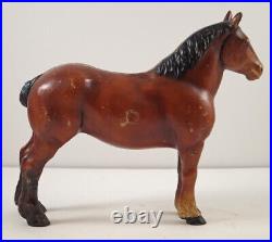 Antique Percheron Horse Cast Iron Hubley Doorstop Equine Equestrian Work Horse