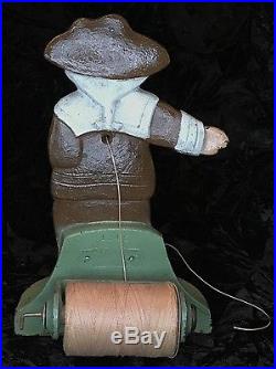 Antique Pilgrim Boy Cast Iron Metal String Holder (Doorstop) CJO-JUDD mm#1245