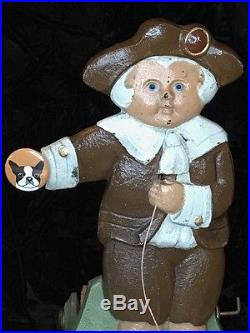 Antique Pilgrim Boy Cast Iron Metal String Holder (Doorstop) CJO-JUDD mm#1245