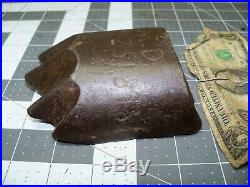 Antique Primitive 1898 Cast Iron Copper Gutter Mold Anvil Door stop Claw USA