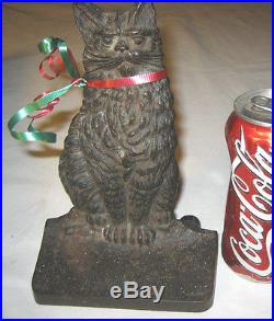 Antique Primitive B&h Bradley Hubbard Cast Iron Kitten Cat Art Statue Doorstop