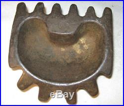 Antique Primitive C. 1898 Cast Iron Weight Claw Copper Brass Mold Doorstop Anvil