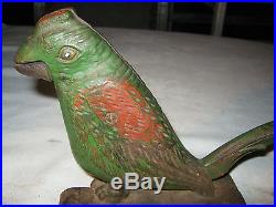 Antique Primitive Cast Iron Parrot Bird Nutcracker Statue Doorstop Weight Tool